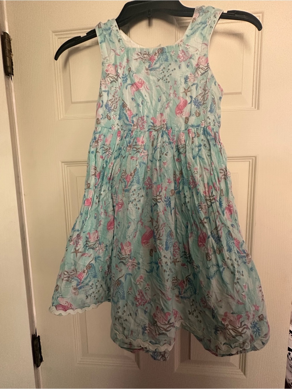 Isaac Mizrahi Aqua and Pink Mermaid Print Sundress